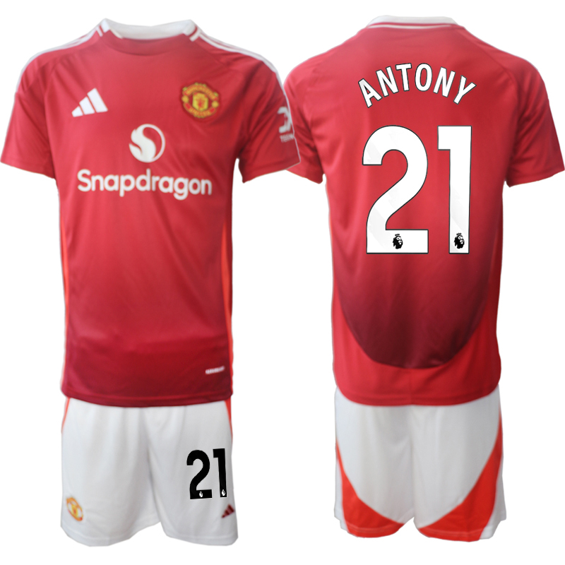 Men 2024-2025 Club Manchester United home Red #21 Soccer Jersey->manchester united jersey->Soccer Club Jersey